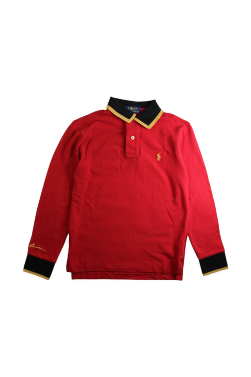 A Red Long Sleeve Polos from Polo Ralph Lauren in size 8Y for boy. (Front View)