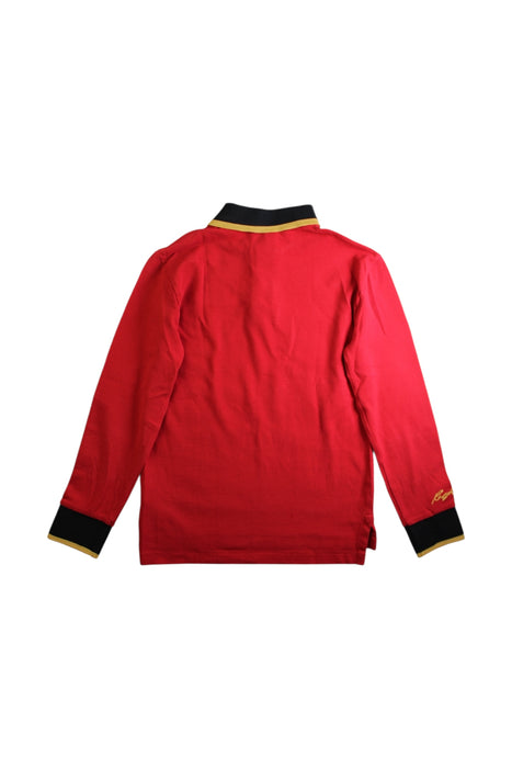 A Red Long Sleeve Polos from Polo Ralph Lauren in size 8Y for boy. (Back View)