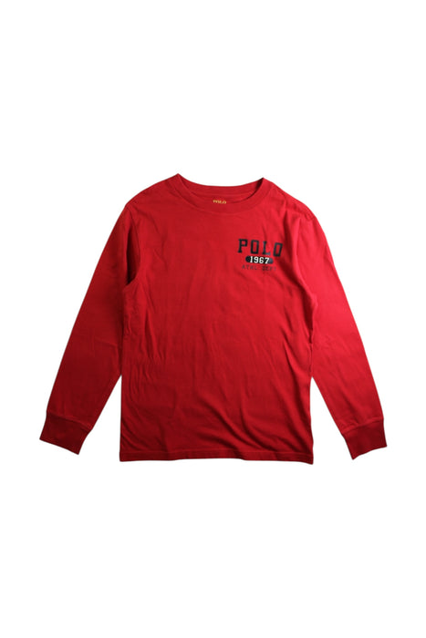 A Red Long Sleeve T Shirts from Polo Ralph Lauren in size 8Y for boy. (Front View)