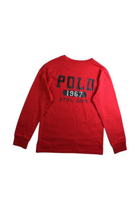 A Red Long Sleeve T Shirts from Polo Ralph Lauren in size 8Y for boy. (Back View)