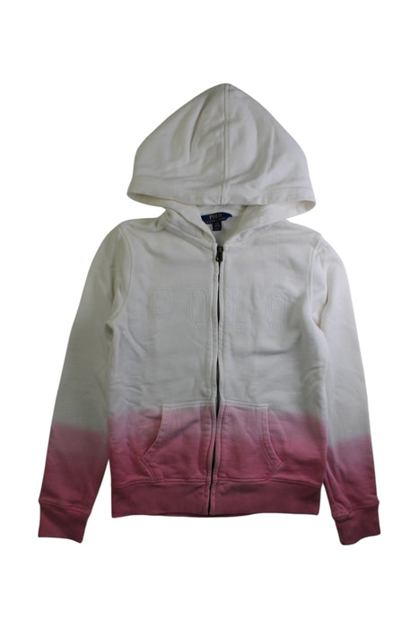 A Pink Zippered Sweatshirts from Polo Ralph Lauren in size 12Y for girl. (Front View)