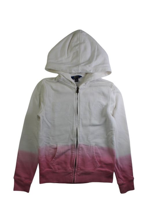 A Pink Zippered Sweatshirts from Polo Ralph Lauren in size 12Y for girl. (Front View)