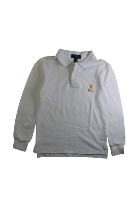 A White Long Sleeve Polos from Polo Ralph Lauren in size 8Y for boy. (Front View)