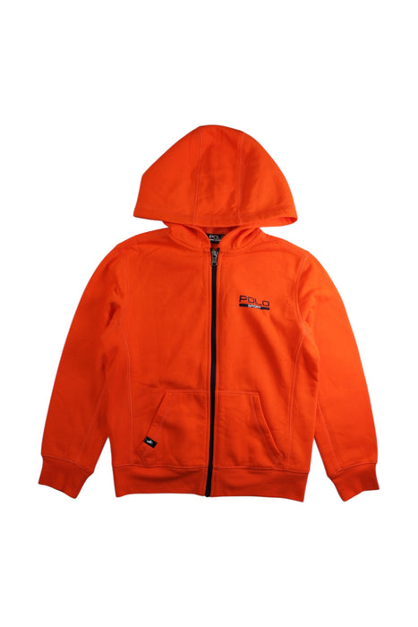 A Orange Hooded Sweatshirts from Polo Ralph Lauren in size 8Y for boy. (Front View)