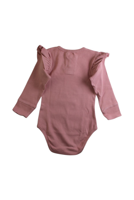 A Pink Long Sleeve Bodysuits from Snuggle Hunny in size 12-18M for girl. (Back View)