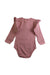 A Pink Long Sleeve Bodysuits from Snuggle Hunny in size 12-18M for girl. (Back View)
