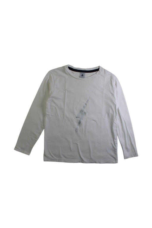 A White Long Sleeve T Shirts from Petit Bateau in size 8Y for boy. (Front View)