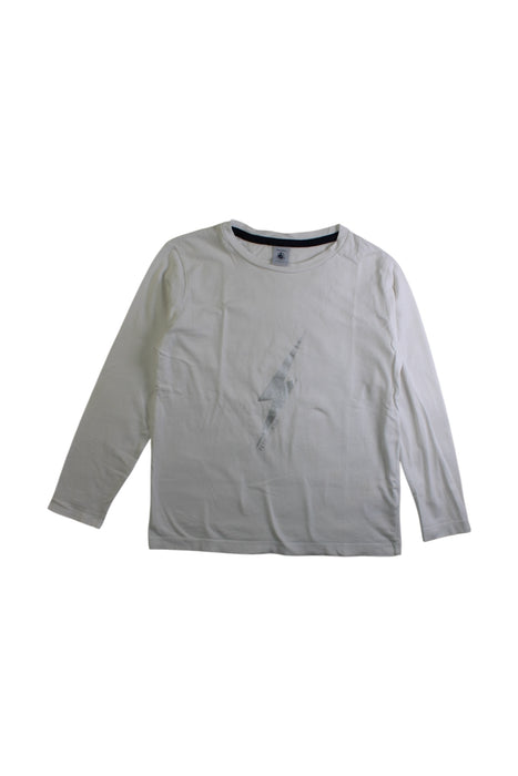 A White Long Sleeve T Shirts from Petit Bateau in size 8Y for boy. (Front View)