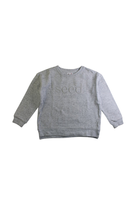 A Grey Crewneck Sweatshirts from Seed in size 5T for boy. (Front View)
