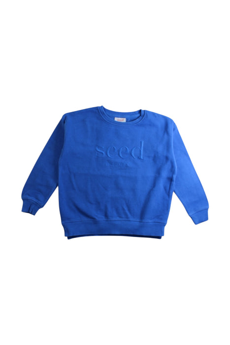 A Blue Crewneck Sweatshirts from Seed in size 5T for boy. (Front View)