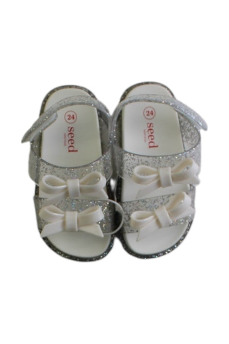 A Silver Sandals from Seed in size 3T for girl. (Back View)