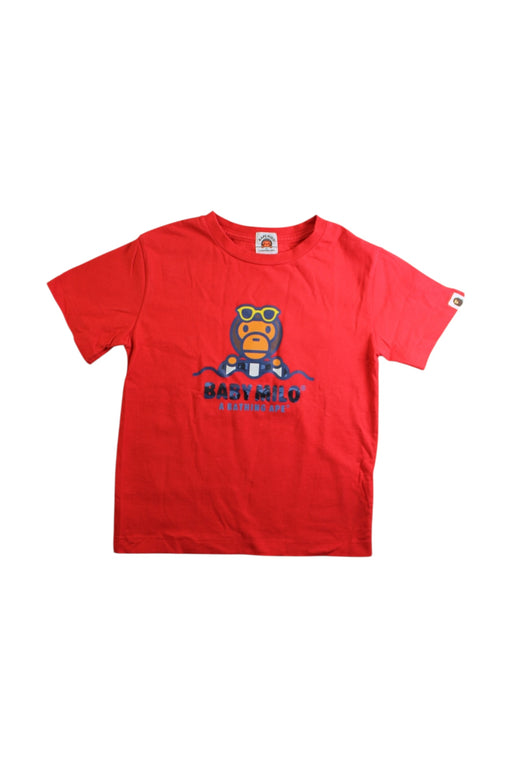A Red Short Sleeve T Shirts from BAPE KIDS in size 7Y for neutral. (Front View)