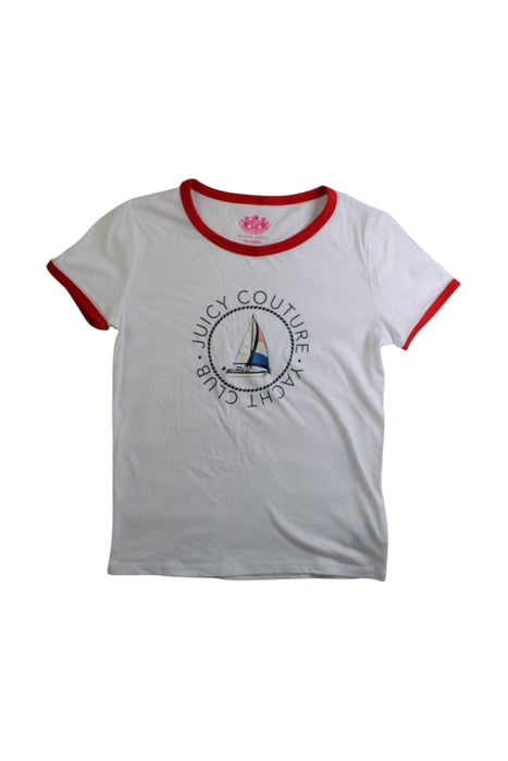 A White Short Sleeve T Shirts from Juicy Couture in size 6T for girl. (Front View)