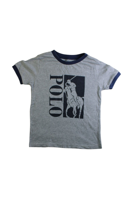 A Grey Short Sleeve T Shirts from Polo Ralph Lauren in size 4T for boy. (Front View)