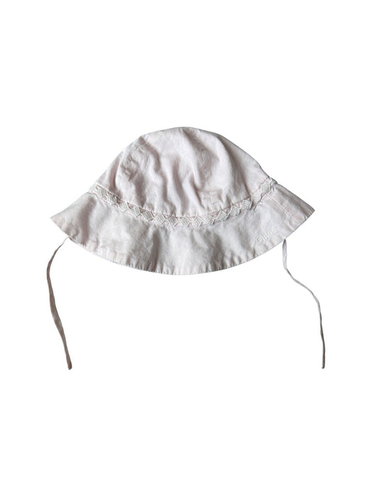 A Pink Sun Hats from Chloe in size 3-6M for girl. (Front View)