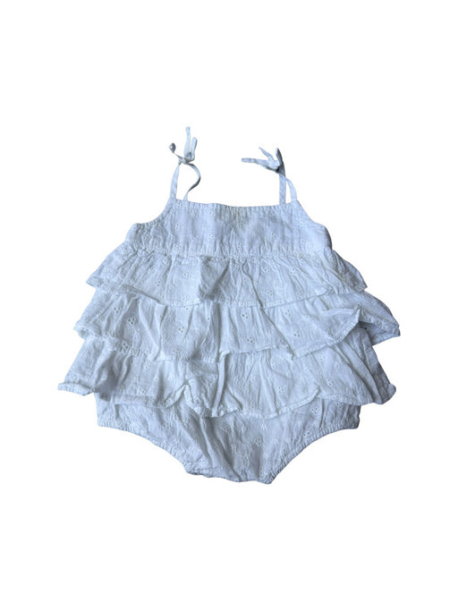 A White Sleeveless Rompers from Troizenfants in size 0-3M for girl. (Front View)