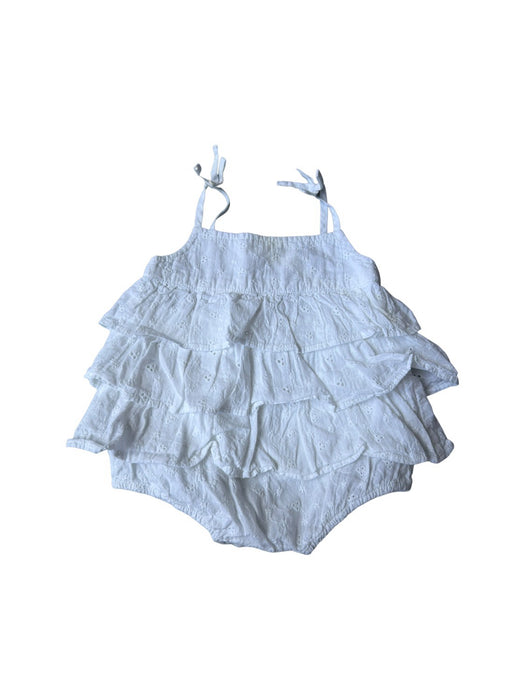A White Sleeveless Rompers from Troizenfants in size 0-3M for girl. (Front View)