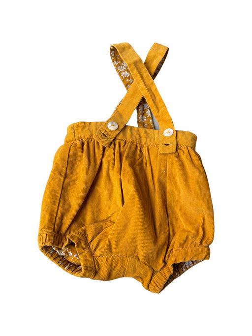 A Yellow Overall Shorts from Jacadi in size 0-3M for girl. (Front View)