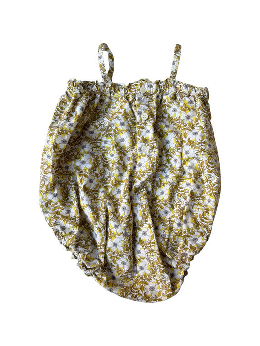 A Yellow Sleeveless Rompers from Bonpoint in size 3-6M for girl. (Back View)