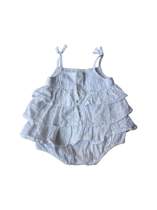 A White Sleeveless Rompers from Troizenfants in size 0-3M for girl. (Back View)