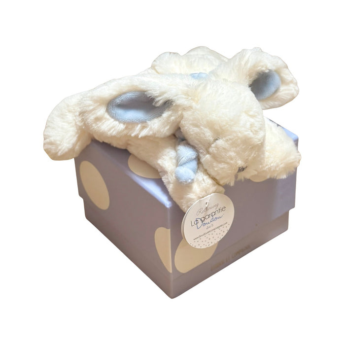 A White Soft Toys from Doudou et Compagnie in size Newborn for neutral. (Front View)