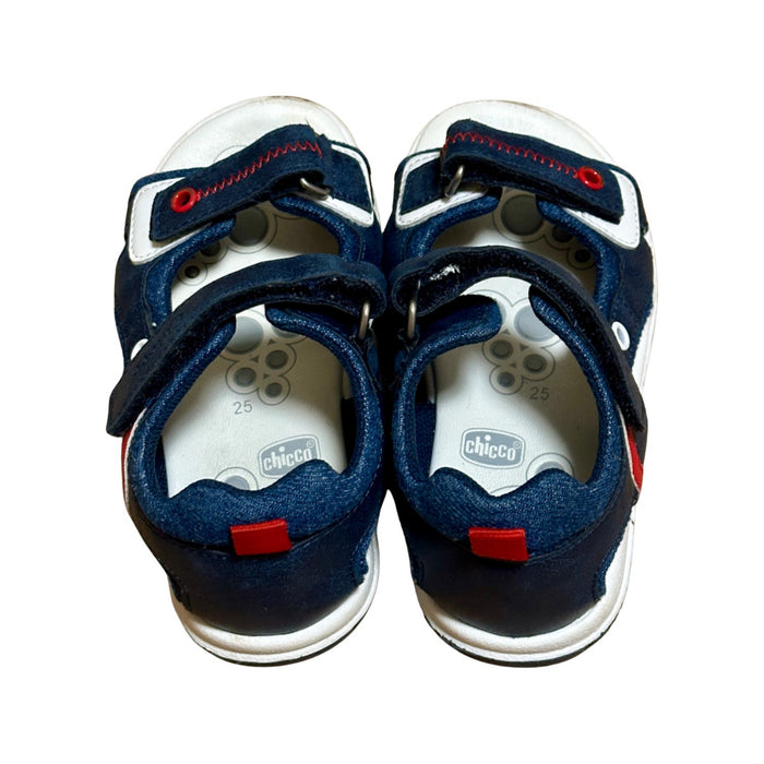 A Navy Sandals from Chicco in size 3T for boy. (Back View)