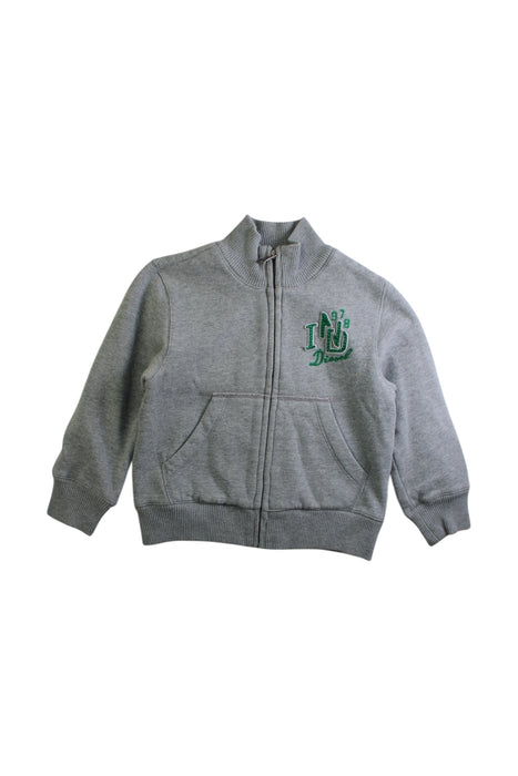 A Grey Zippered Sweatshirts from Diesel in size 4T for neutral. (Front View)