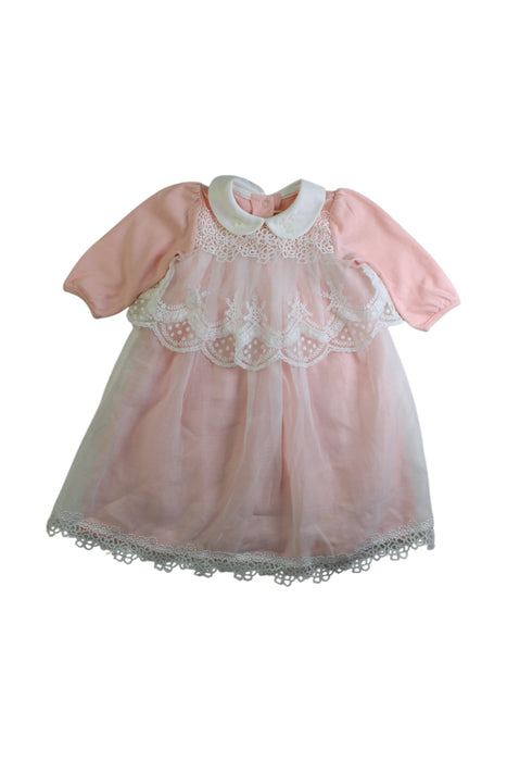 A Pink Sleeveless Dresses from Momonittu in size 0-3M for girl. (Front View)