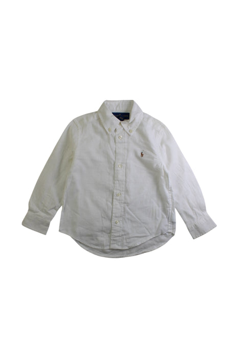 A White Long Sleeve Shirts from Ralph Lauren in size 3T for boy. (Front View)