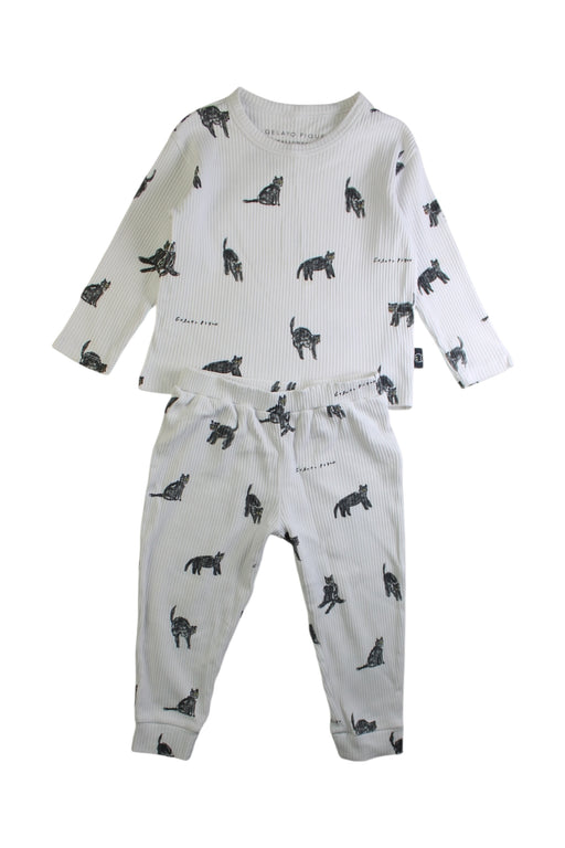 A White Pyjama Sets from Gelato Pique in size 18-24M for boy. (Front View)