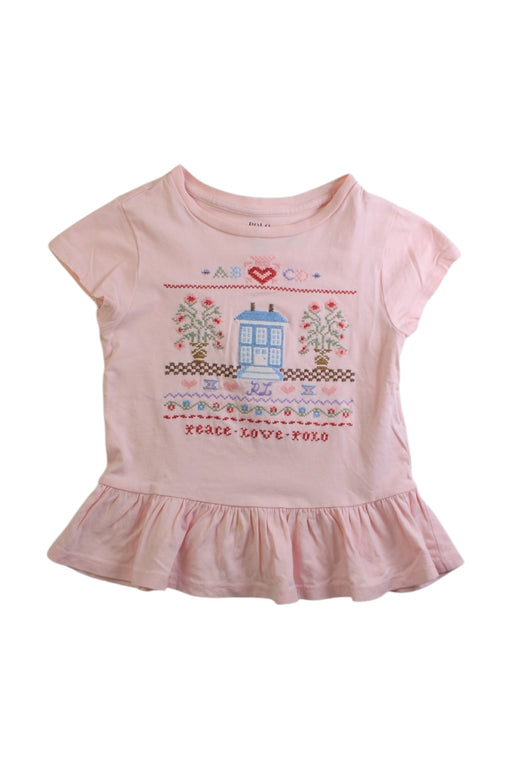 A Pink Short Sleeve Tops from Polo Ralph Lauren in size 3T for girl. (Front View)
