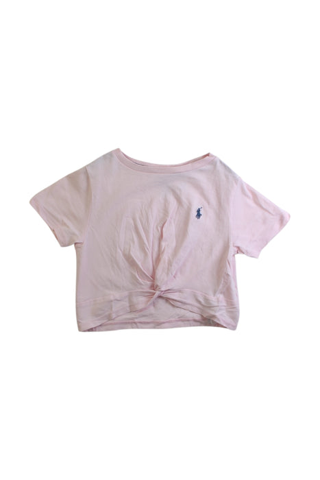 A Pink Short Sleeve Tops from Polo Ralph Lauren in size 4T for girl. (Front View)