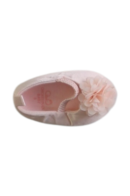 A Pink Flats from Chickeeduck in size 3-6M for girl. (Front View)