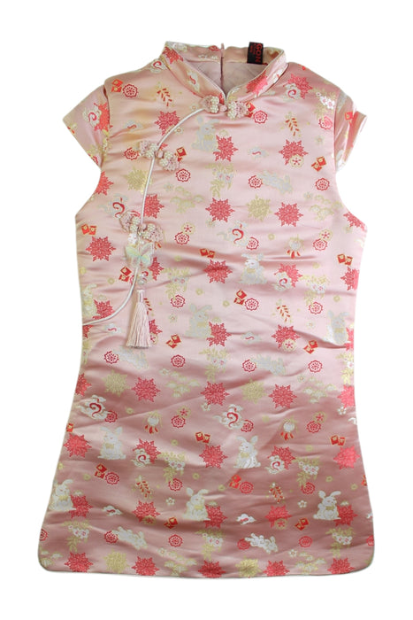 A Pink Sleeveless Dresses from DRAGON in size 10Y for girl. (Front View)