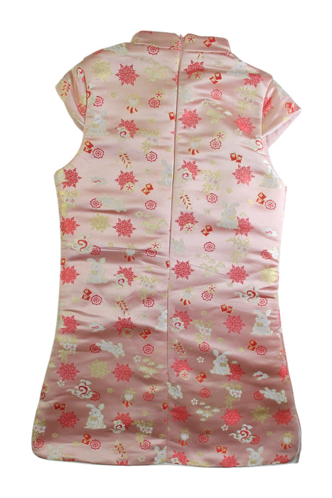 A Pink Sleeveless Dresses from DRAGON in size 10Y for girl. (Back View)