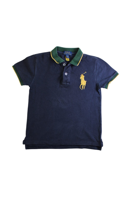 A Navy Short Sleeve Polos from Polo Ralph Lauren in size 6T for boy. (Front View)