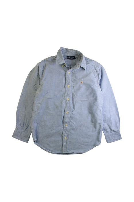 A Blue Long Sleeve Shirts from Ralph Lauren in size 10Y for boy. (Front View)
