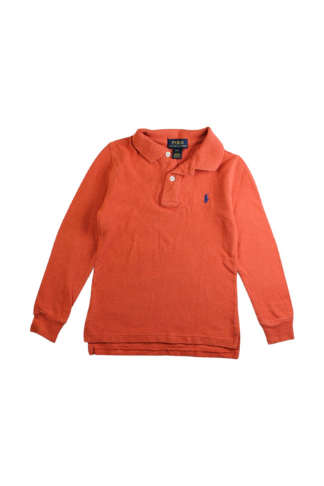 A Orange Long Sleeve Polos from Polo Ralph Lauren in size 4T for boy. (Front View)