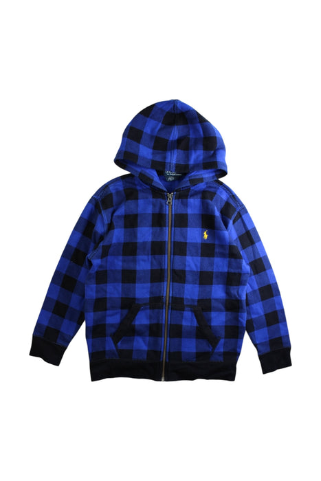 A Blue Zippered Sweatshirts from Polo Ralph Lauren in size 7Y for boy. (Front View)