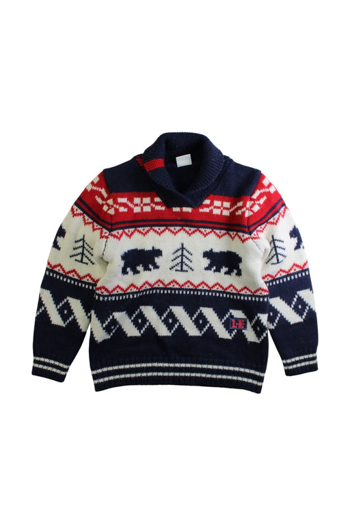 A Multicolour Knit Sweaters from Les Enphants in size 6T for boy. (Front View)