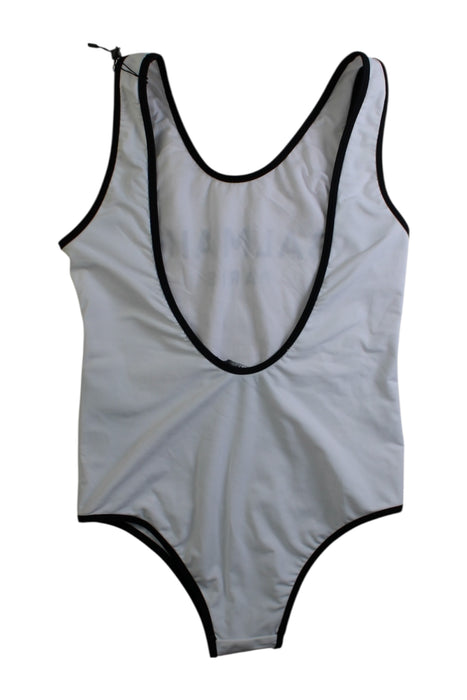 A White Swimsuits from Balmain in size 13Y for girl. (Back View)