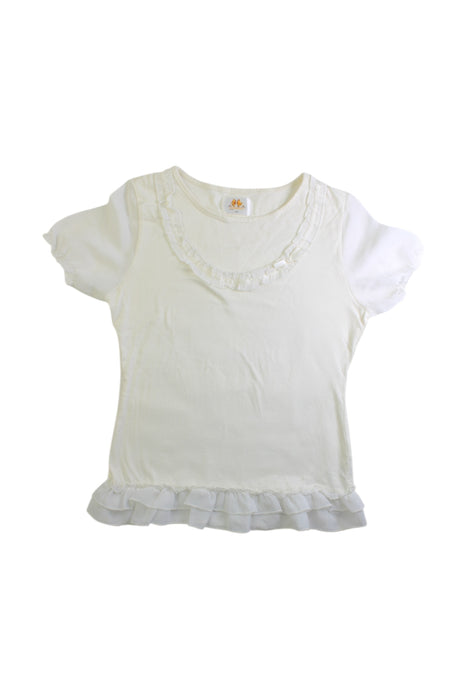 A Ivory Short Sleeve Tops from Chickeeduck in size 14Y for girl. (Front View)