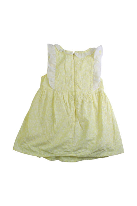 A Yellow Sleeveless Dresses from Chickeeduck in size 18-24M for girl. (Back View)