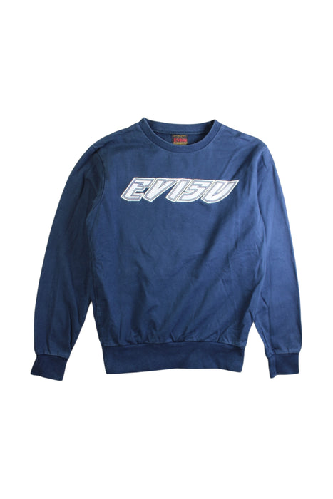 A Navy Crewneck Sweatshirts from Evisu in size 11Y for boy. (Front View)