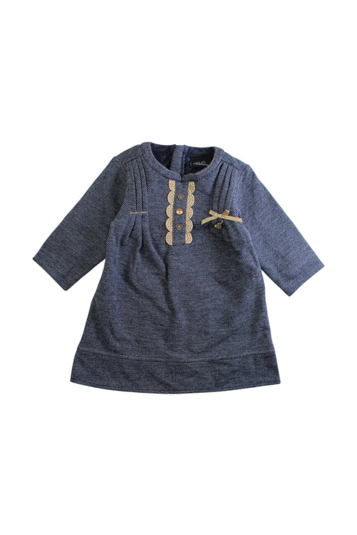 A Blue Long Sleeve Dresses from Chickeeduck in size 18-24M for girl. (Front View)