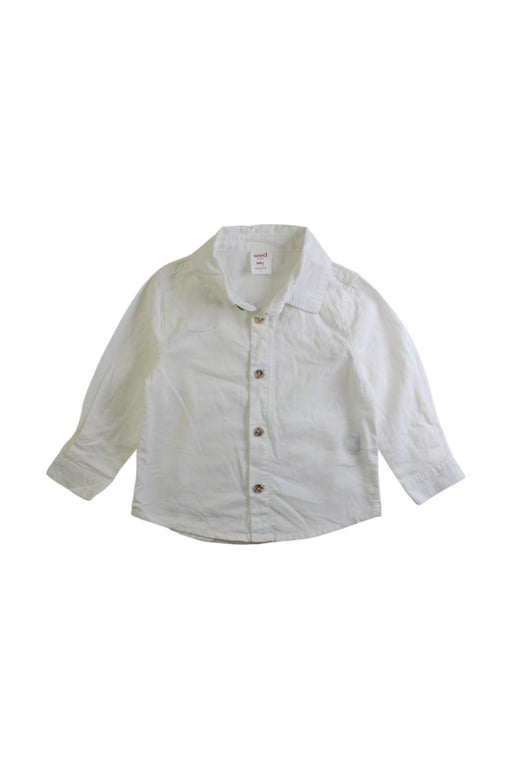 A White Long Sleeve Shirts from Seed in size 12-18M for boy. (Front View)