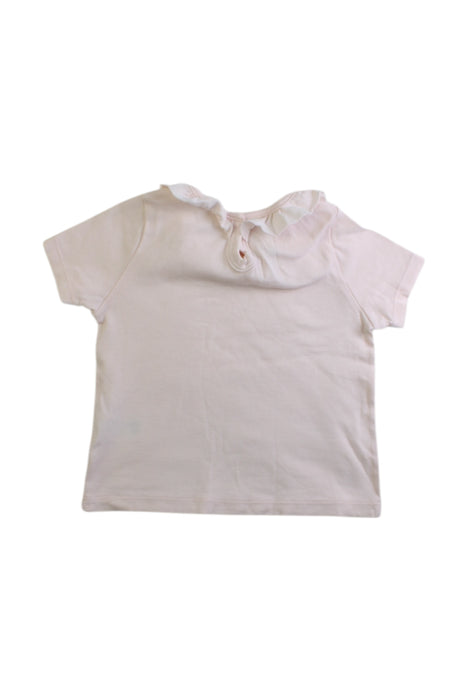 A Pink Short Sleeve Tops from Petit Bateau in size 12-18M for girl. (Back View)