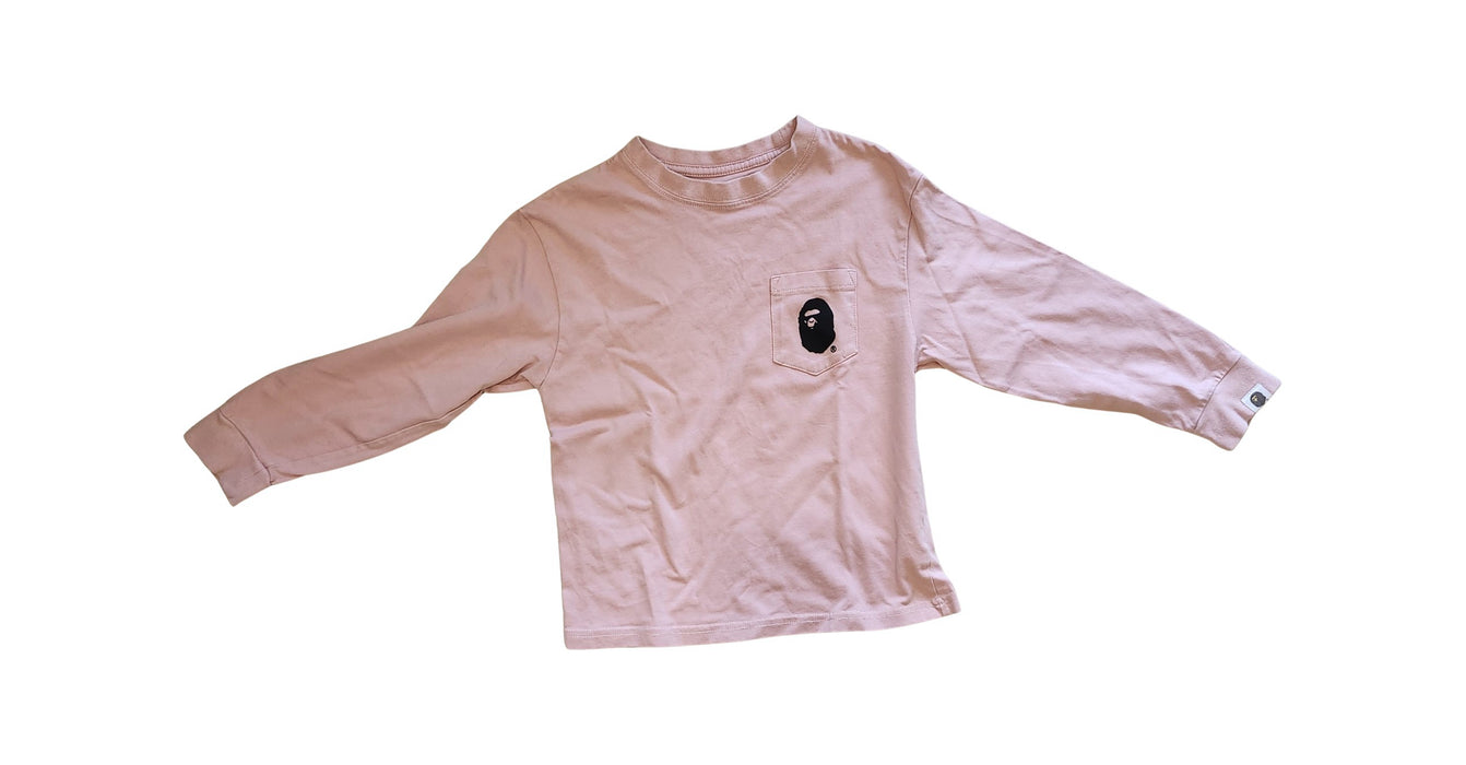 A Pink Long Sleeve T Shirts from Bape by A Bathing Ape in size 5T for neutral. (Front View)