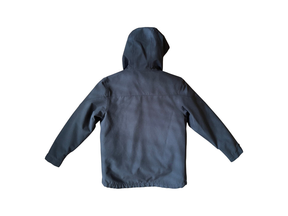 A Black Rain Jackets from Patagonia in size 7Y for neutral. (Back View)