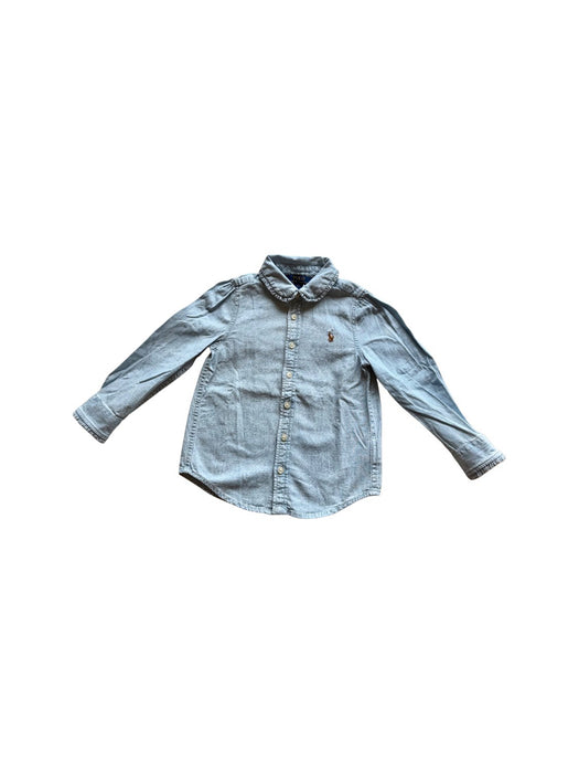 A Blue Long Sleeve Shirts from Polo Ralph Lauren in size 3T for girl. (Front View)